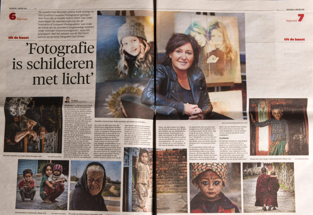 Fotografie is schilderen met licht In de media | Marjolijn Lamme Fotografie