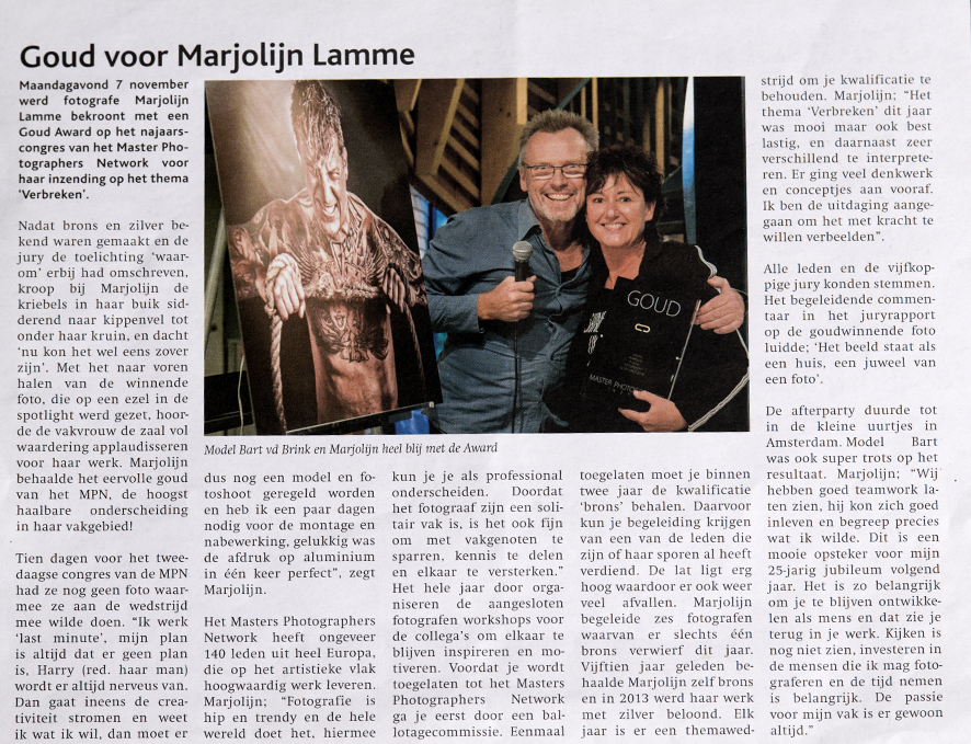 GOUD AWARD In de media | Marjolijn Lamme Fotografie